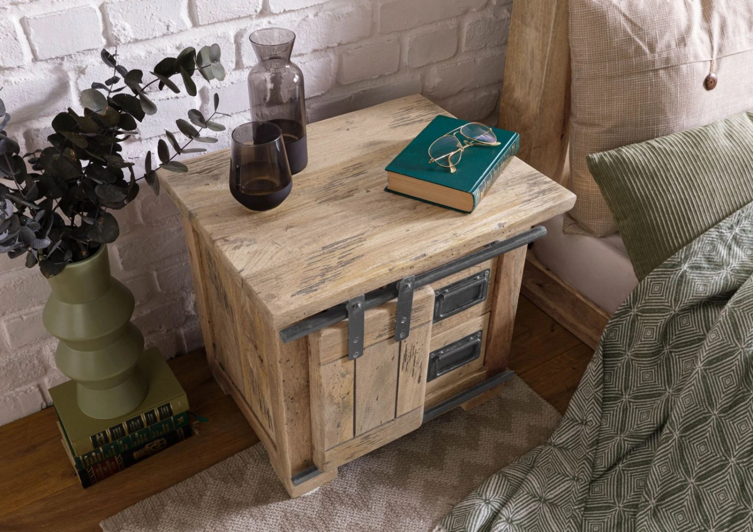 Nachttisch Mango 50x40x45 Beige Lackiert RAILWAY #3012 4 Nachttisch Mango 50x40x45 Beige Lackiert RAILWAY #3012 - immagine 2