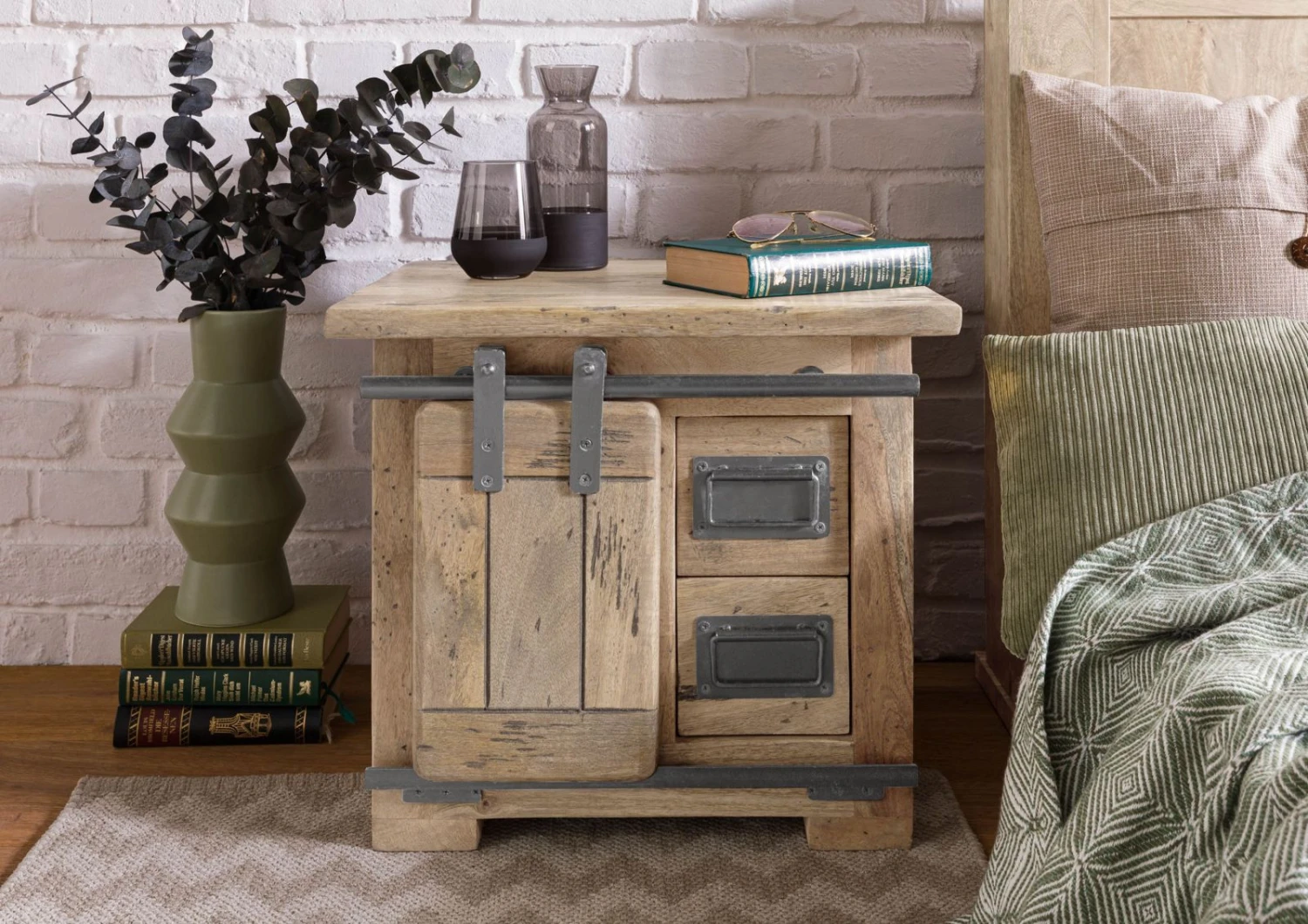 Nachttisch Mango 50x40x45 Beige Lackiert RAILWAY #3012 5 Nachttisch Mango 50x40x45 Beige Lackiert RAILWAY #3012 - immagine 3