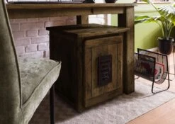 Nachttisch Mango 50x50x60 Braun Lackiert RAILWAY #4002