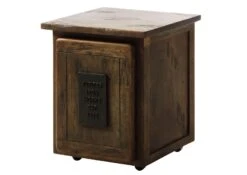 Nachttisch Mango 50x50x60 Braun Lackiert RAILWAY #4002 -Massivmoebel24 09 680 772 3102 09