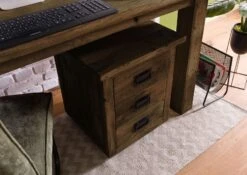 Nachttisch Mango 50x50x60 Braun Lackiert RAILWAY #4003 -Massivmoebel24 09 680 772 3103 02