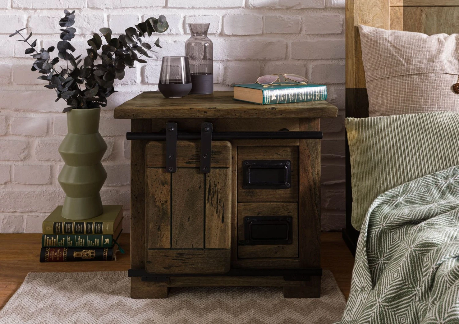 Nachttisch Mango 50x40x45 Braun Lackiert RAILWAY #4012 5 Nachttisch Mango 50x40x45 Braun Lackiert RAILWAY #4012 - immagine 3