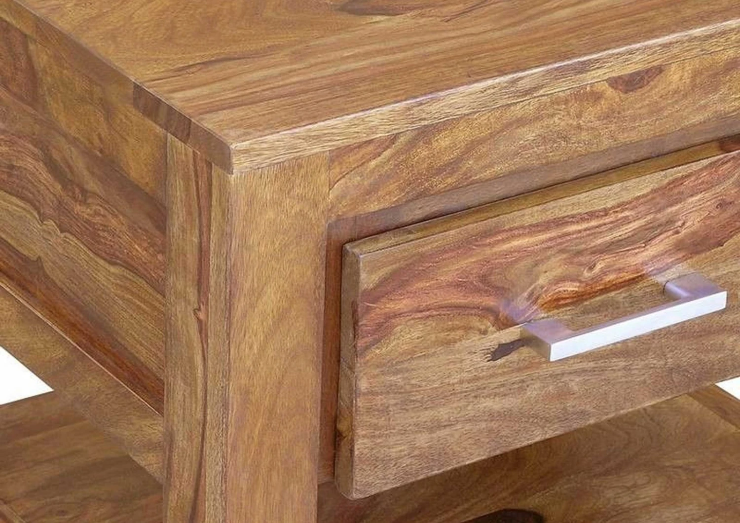 Comodino In Legno Di Sheesham / Palissandro 50x40x45 Miele Laccato METRO LIFE #127 6 Comodino In Legno Di Sheesham / Palissandro 50x40x45 Miele Laccato METRO LIFE #127 - immagine 4