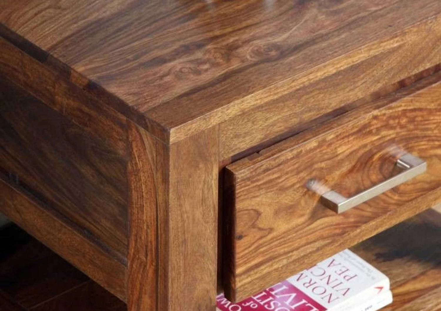 Comodino In Legno Di Sheesham / Palissandro 50x40x45 Miele Laccato METRO LIFE #127 7 Comodino In Legno Di Sheesham / Palissandro 50x40x45 Miele Laccato METRO LIFE #127 - immagine 5