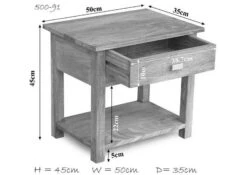 Comodino In Legno Di Sheesham / Palissandro 50x35x45 Marrone Oliato NATURE BROWN #91 12 Comodino In Legno Di Sheesham / Palissandro 50x35x45 Marrone Oliato NATURE BROWN #91 -Massivmoebel24 09 681 553 5091 8