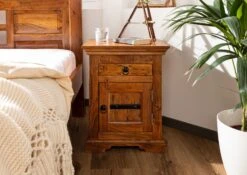 Comodino In Legno Di Acacia 45x40x60 Miele Dorato Laccato OXFORD #270 13 Comodino In Legno Di Acacia 45x40x60 Miele Dorato Laccato OXFORD #270 -Massivmoebel24 09 681 610 4044 3