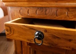 Comodino In Legno Di Acacia 45x40x60 Miele Dorato Laccato OXFORD #270 17 Comodino In Legno Di Acacia 45x40x60 Miele Dorato Laccato OXFORD #270 -Massivmoebel24 09 681 610 4044 7