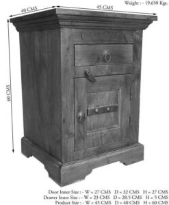 Comodino In Legno Di Acacia 45x40x60 Miele Dorato Laccato OXFORD #270 18 Comodino In Legno Di Acacia 45x40x60 Miele Dorato Laccato OXFORD #270 -Massivmoebel24 09 681 610 4044 8