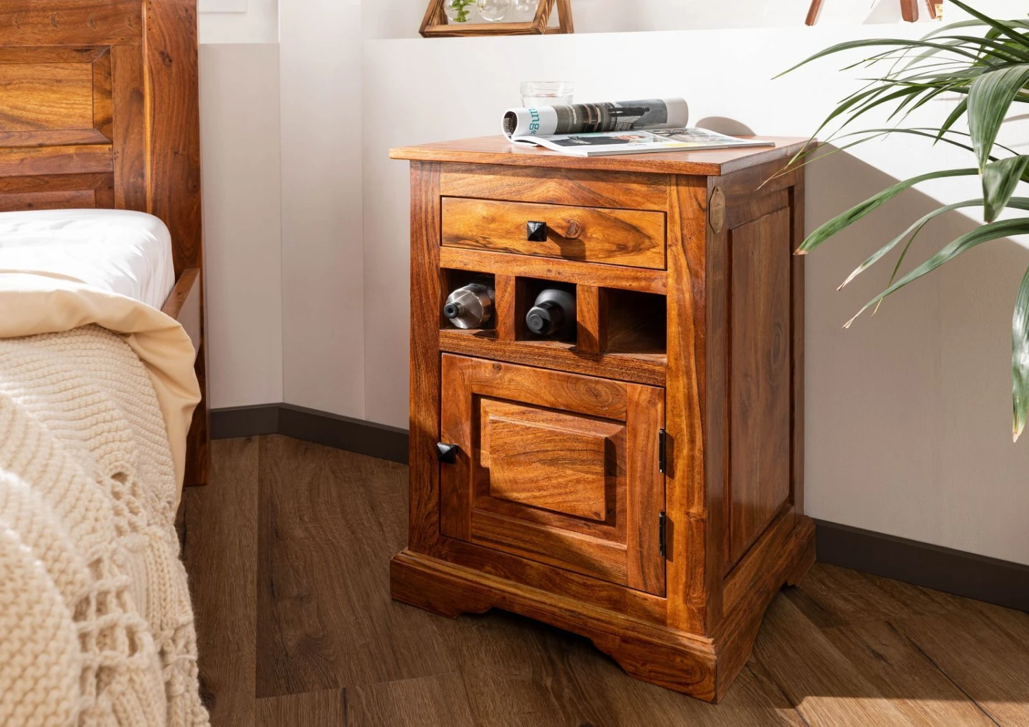 Comodino In Legno Di Acacia 46x40x65 Miele Dorato Laccato OXFORD #268 3 Comodino In Legno Di Acacia 46x40x65 Miele Dorato Laccato OXFORD #268