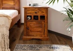 Comodino In Legno Di Acacia 46x40x65 Miele Dorato Laccato OXFORD #268 13 Comodino In Legno Di Acacia 46x40x65 Miele Dorato Laccato OXFORD #268 -Massivmoebel24 09 681 610 7051 3