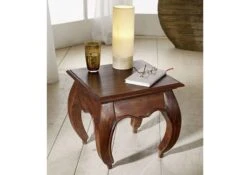 Comodino In Legno Di Acacia 45x45x42 Nougat Laccato OPIUM #266 -Massivmoebel24 09 681 620 3906 10