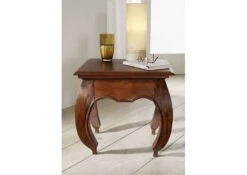 Comodino In Legno Di Acacia 45x45x42 Nougat Laccato OPIUM #266 -Massivmoebel24 09 681 620 3906 4