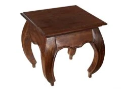 Comodino In Legno Di Acacia 45x45x42 Nougat Laccato OPIUM #266 -Massivmoebel24 09 681 620 3906 9