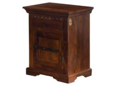 Comodino In Legno Di Acacia 45x40x60 Nougat Laccato OXFORD #271 7 Comodino In Legno Di Acacia 45x40x60 Nougat Laccato OXFORD #271 -Massivmoebel24 09 681 620 4044 9