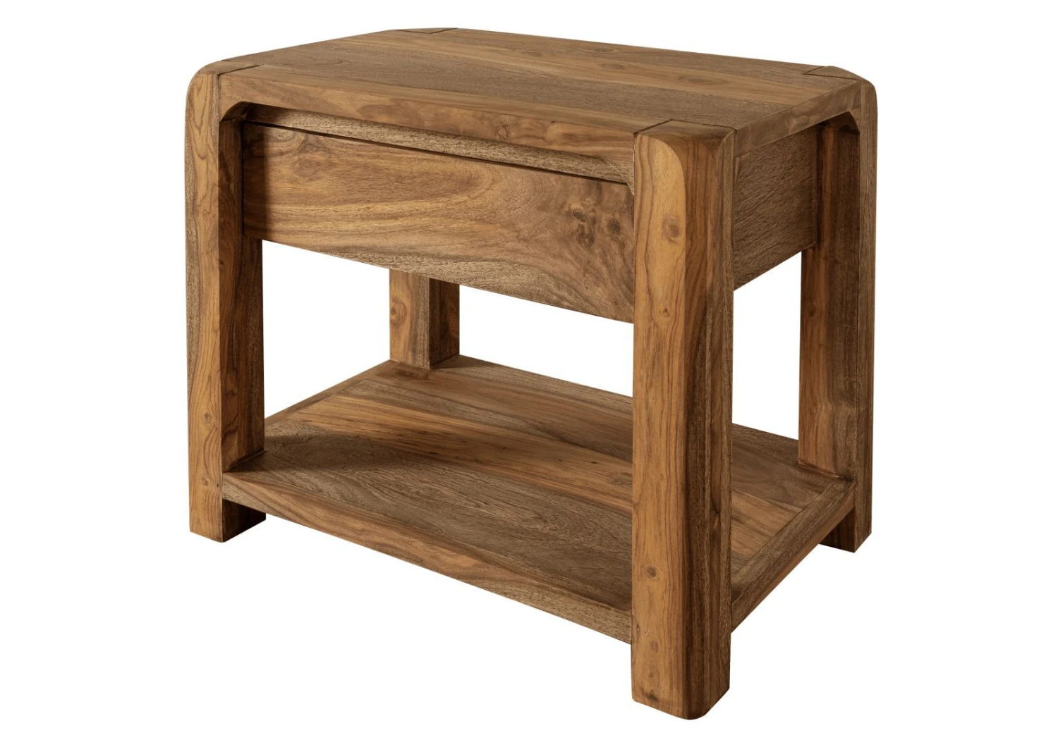 Comodino In Legno Di Sheesham / Palissandro 60x40x50 Marrone Oliato BUENO #005 11 Comodino In Legno Di Sheesham / Palissandro 60x40x50 Marrone Oliato BUENO #005 - immagine 9