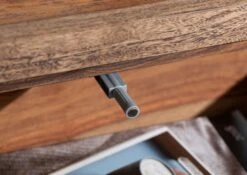 Comodino In Legno Di Sheesham / Palissandro 60x40x50 Grigio Scuro Oliato BUENO -Massivmoebel24 09 681 679 0015 6