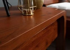 Comodino In Legno Di Acacia 60x40x50 Miele Dorato Laccato BUENO #025 -Massivmoebel24 09 681 679 0025 5