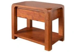 Comodino In Legno Di Acacia 60x40x50 Miele Dorato Laccato BUENO #025 -Massivmoebel24 09 681 679 0025 9