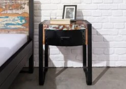 Comodino In Legno Di Legno Riciclato 50x40x60 Multicolore Laccato INDUSTRIAL #11 12 Comodino In Legno Di Legno Riciclato 50x40x60 Multicolore Laccato INDUSTRIAL #11 -Massivmoebel24 09 681 811 0011 3