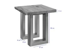 Comodino In Legno Di Acacia 40x40x42 Pietra Naturale Laccato FREEFORM #126 12 Comodino In Legno Di Acacia 40x40x42 Pietra Naturale Laccato FREEFORM #126 -Massivmoebel24 09 681 814 0126 8