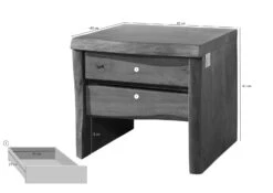 Comodino In Legno Di Acacia 45x40x45 Acacia Naturale Laccato PURE ACACIA #311 12 Comodino In Legno Di Acacia 45x40x45 Acacia Naturale Laccato PURE ACACIA #311 -Massivmoebel24 09 681 886 3011 08