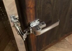 TAMBORA #781 Comodino In Legno Di Sheesham - Oliato / Strong Grey 50x50x60 -Massivmoebel24 09 900 556 1081 5