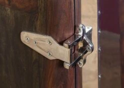 TAMBORA #781 Comodino In Legno Di Sheesham - Oliato / Strong Grey 50x50x60 -Massivmoebel24 09 900 556 1081 7