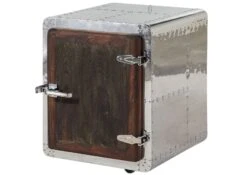 TAMBORA #781 Comodino In Legno Di Sheesham - Oliato / Strong Grey 50x50x60 -Massivmoebel24 09 900 556 1081 9