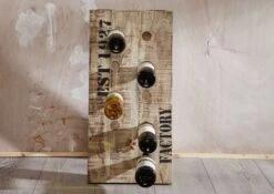 Porta Bottiglie In Legno Di Mango 35x25x70 Mango Naturale Grezzo FACTORY #151 -Massivmoebel24 09 900 559 0151 3