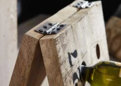 Porta Bottiglie In Legno Di Mango 35x25x70 Mango Naturale Grezzo FACTORY #151 -Massivmoebel24 09 900 559 0151 5