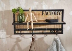 FACTORY #153 Appendiabiti In Legno Di Mango E Ferro - Stampato 61x14x31 11 FACTORY #153 Appendiabiti In Legno Di Mango E Ferro - Stampato 61x14x31 -Massivmoebel24 09 900 559 0153 3