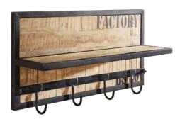 FACTORY #153 Appendiabiti In Legno Di Mango E Ferro - Stampato 61x14x31 14 FACTORY #153 Appendiabiti In Legno Di Mango E Ferro - Stampato 61x14x31 -Massivmoebel24 09 900 559 0153 9
