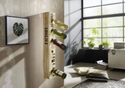 Porta Bottiglie In Legno Di Mango 13x10x90 Mango Naturale Grezzo FACTORY #154 -Massivmoebel24 09 900 559 0154 10