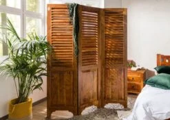 OXFORD #0520 Paraventoo In Legno Di Acacia - Laccato / Miele 141x3x175