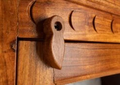 Vetrina In Legno Di Acacia 52x24x69 Miele Dorato Laccato OXFORD #01002 -Massivmoebel24 09 900 610 9002 6