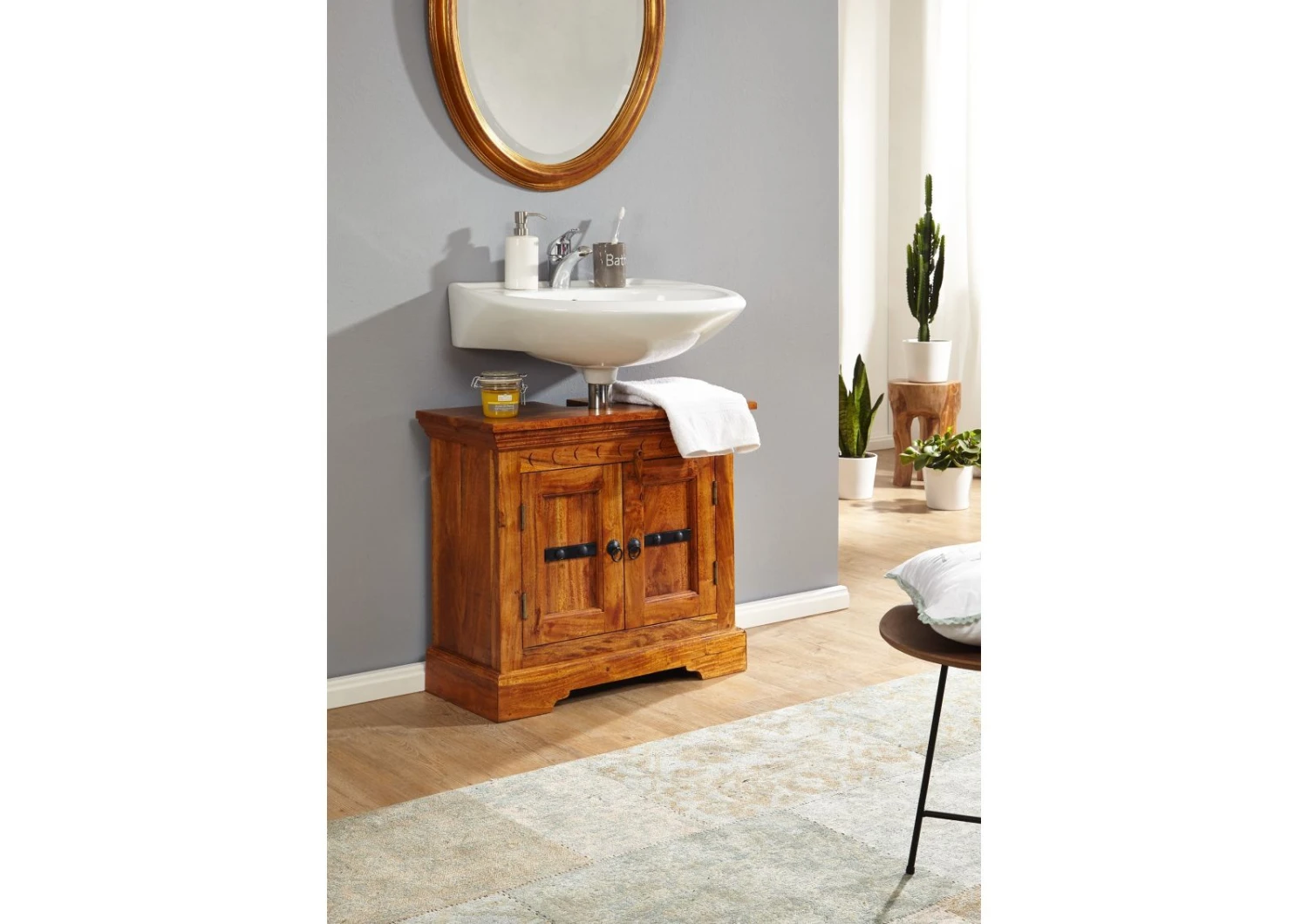 OXFORD #01007 Mobile Lavabo In Legno Di Acacia - Laccato / Miele 66x30x60 3 OXFORD #01007 Mobile Lavabo In Legno Di Acacia - Laccato / Miele 66x30x60