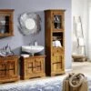 OXFORD #9008 Set Mobili Da Bagno In Legno Di Acacia - Laccato Miele -Massivmoebel24 09 900 610 9008 01