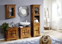 OXFORD #9008 Set Mobili Da Bagno In Legno Di Acacia - Laccato Miele