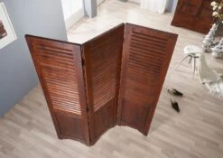 OXFORD #520 Paraventoo In Legno Di Acacia - Laccato / Nougat 141x3x175 -Massivmoebel24 09 900 620 0P43 4