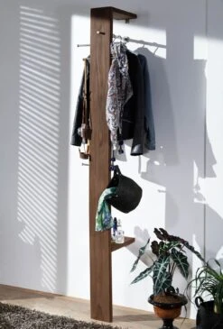 TORONTO #143 Appendiabiti In Legno Di Sheesham - Decapato / Smoked Cherry 36x32x200