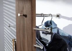 TORONTO #143 Appendiabiti In Legno Di Sheesham - Decapato / Smoked Cherry 36x32x200 -Massivmoebel24 09 900 665 0044 3