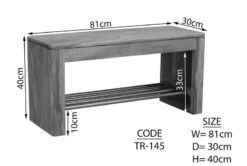 TORONTO #145 Scarpiera In Legno Di Sheesham - Decapato / Smoked Cherry 81x30x40 -Massivmoebel24 09 900 665 0046 8