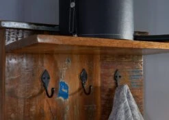 NATURE OF SPIRIT #111 Attaccapanni In Legno Riciclato - Laccato / Multicolore 59x30x145 -Massivmoebel24 09 900 700 0012 4