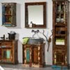 NATURE OF SPIRIT Set Mobili Da Bagno In Legno Riciclato - Laccato / Multicolore -Massivmoebel24 09 900 700 9003 1