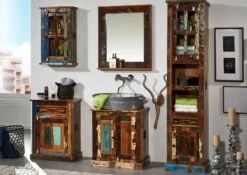 NATURE OF SPIRIT Set Mobili Da Bagno In Legno Riciclato - Laccato / Multicolore