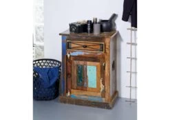 NATURE OF SPIRIT Set Mobili Da Bagno In Legno Riciclato - Laccato / Multicolore -Massivmoebel24 09 900 700 9003 3