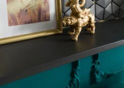 Mensola In Legno Di Mango 159x22x29 Oliato Grigio DIAMOND #125 -Massivmoebel24 09 900 760 0025 04