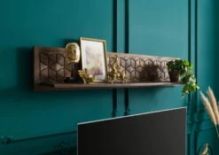 Mensola In Legno Di Mango 159x22x29 Oliato Marrone DIAMOND #225 -Massivmoebel24 09 900 760 1025 03