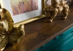 Mensola In Legno Di Mango 159x22x29 Oliato Marrone DIAMOND #225 -Massivmoebel24 09 900 760 1025 06