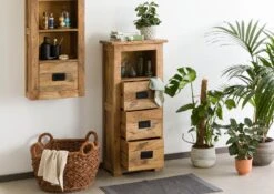 RAILWAY #181 Comò In Legno Di Mango - Laccato / Natur 50x30x120 14 RAILWAY #181 Comò In Legno Di Mango - Laccato / Natur 50x30x120 -Massivmoebel24 09 900 772 0081 3